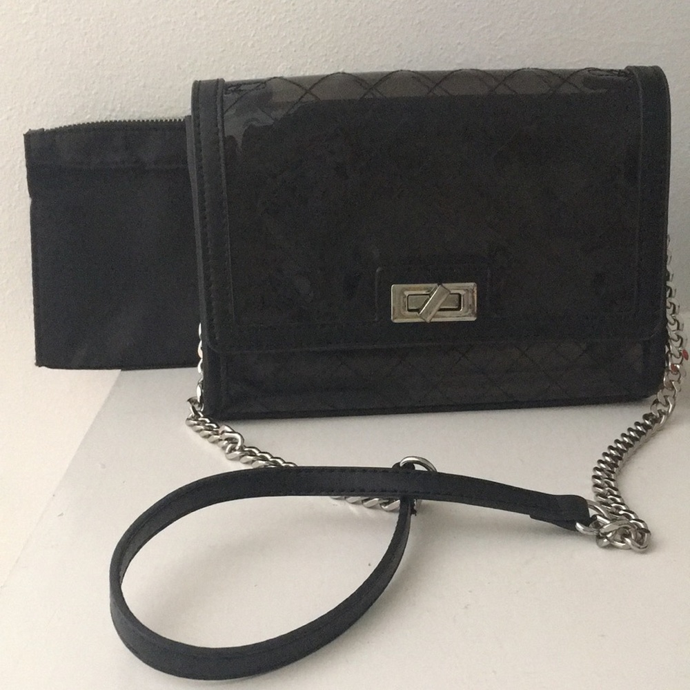 Zara see through clear black crossbody Bag